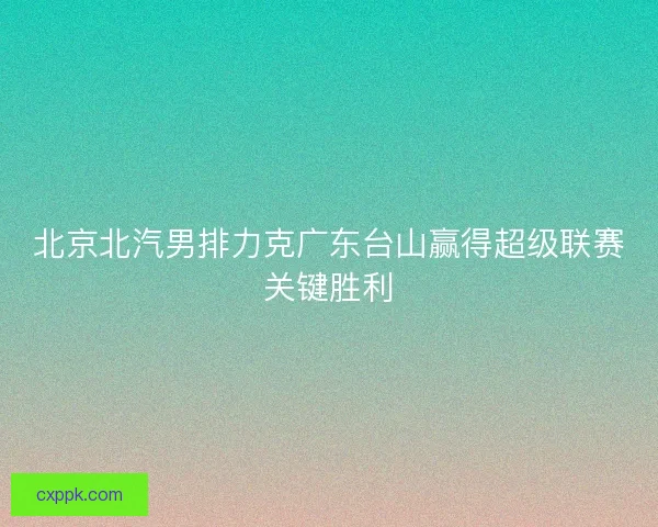北京北汽男排力克广东台山赢得超级联赛关键胜利